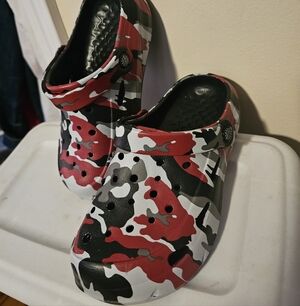 Red and Black Camouflage Croc Style